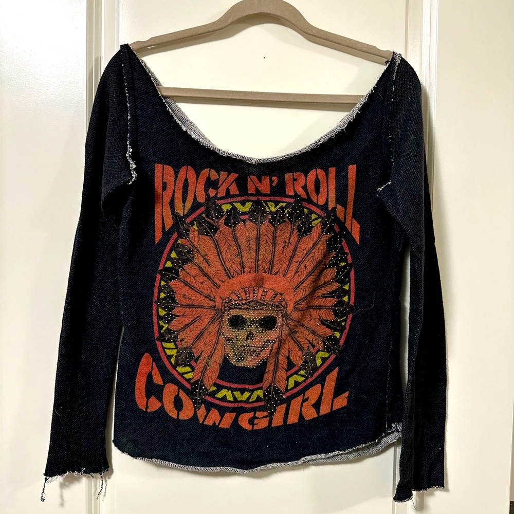 Off Shoulder Rock N Roll Cowgirl